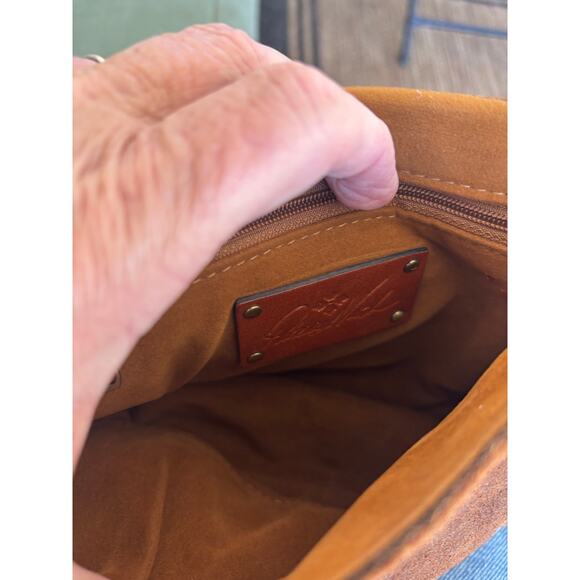 Patricia Nash Isola Flap Crossbody Whiskey Brown Washed Burnished Suede NWT boho - Picture 11 of 15